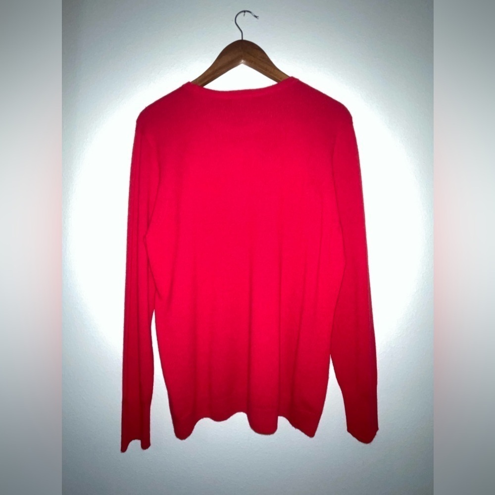 NWT 70%‎ Wool 30% Cashmere Blend Classic Crew Neck Sweater in Red - Picture 2 of 9